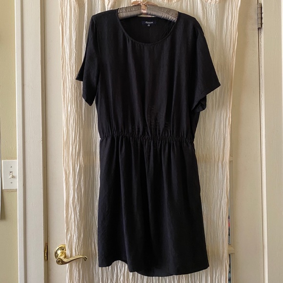 Madewell Silk Dress-Open Back Detail-Black-Size XL - Picture 6 of 8